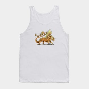 Fierce Yellow Oriental Lion Dragon Tank Top